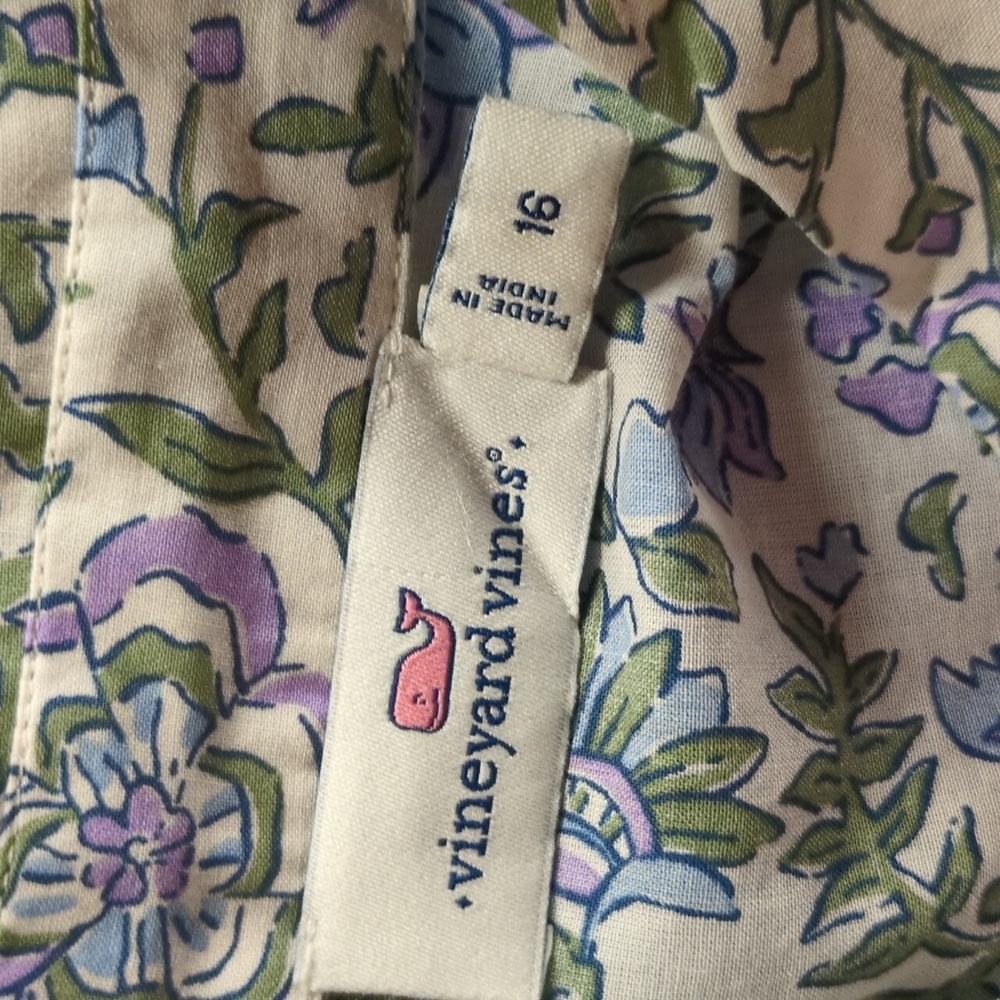 Vineyard Vines Cotton Floral Long Sleeve Top Size 16 - Picture 6 of 11